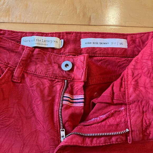 Pilcro and the Letterpress red textured high waist jean - Picture 3 of 8